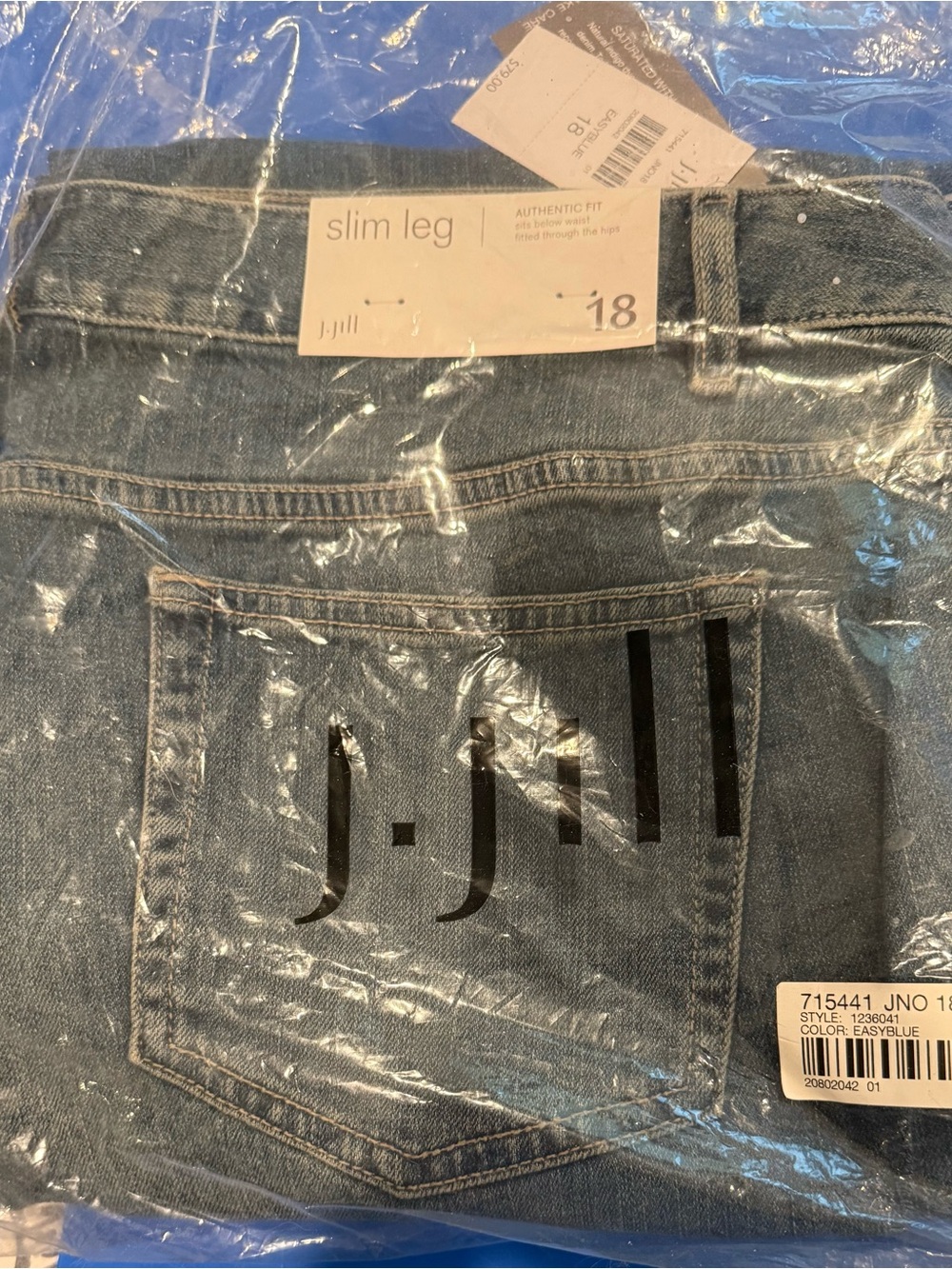 J. Jill Women’s Slim Leg Jeans in Easy Blue - NWT. Size 18